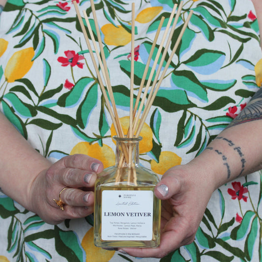 Lemon Vetiver Candle, Wax Melt, Diffuser & Room Spray