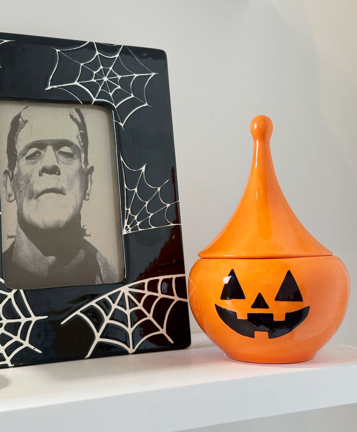 Jack-O'-Lantern Teardrop Jar in Tiki Orange-zoom-3
