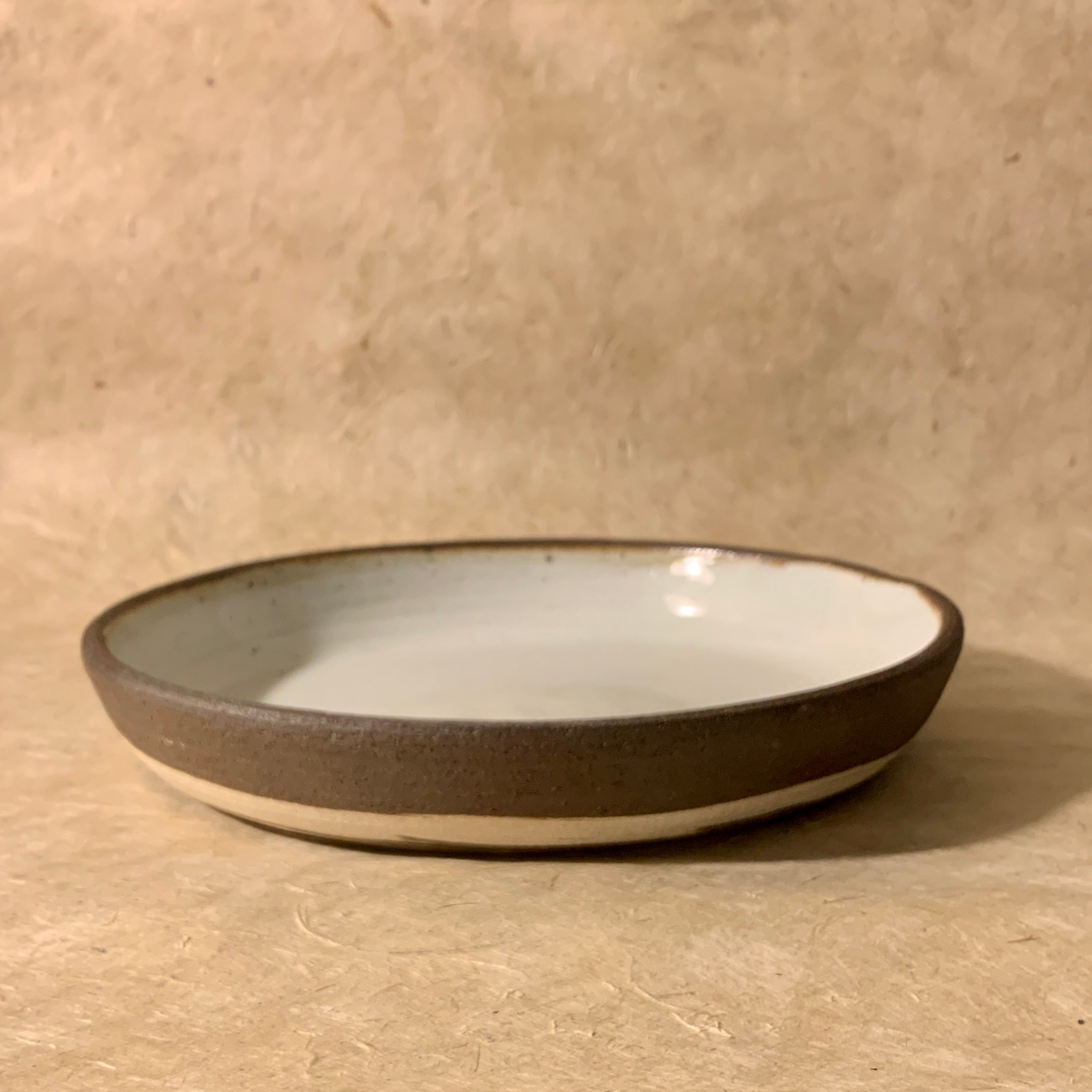 Handmade Marbled Ceramic Coupe Bowl | 9.5" Dark Brown Stoneware Salad & Serving Bowl