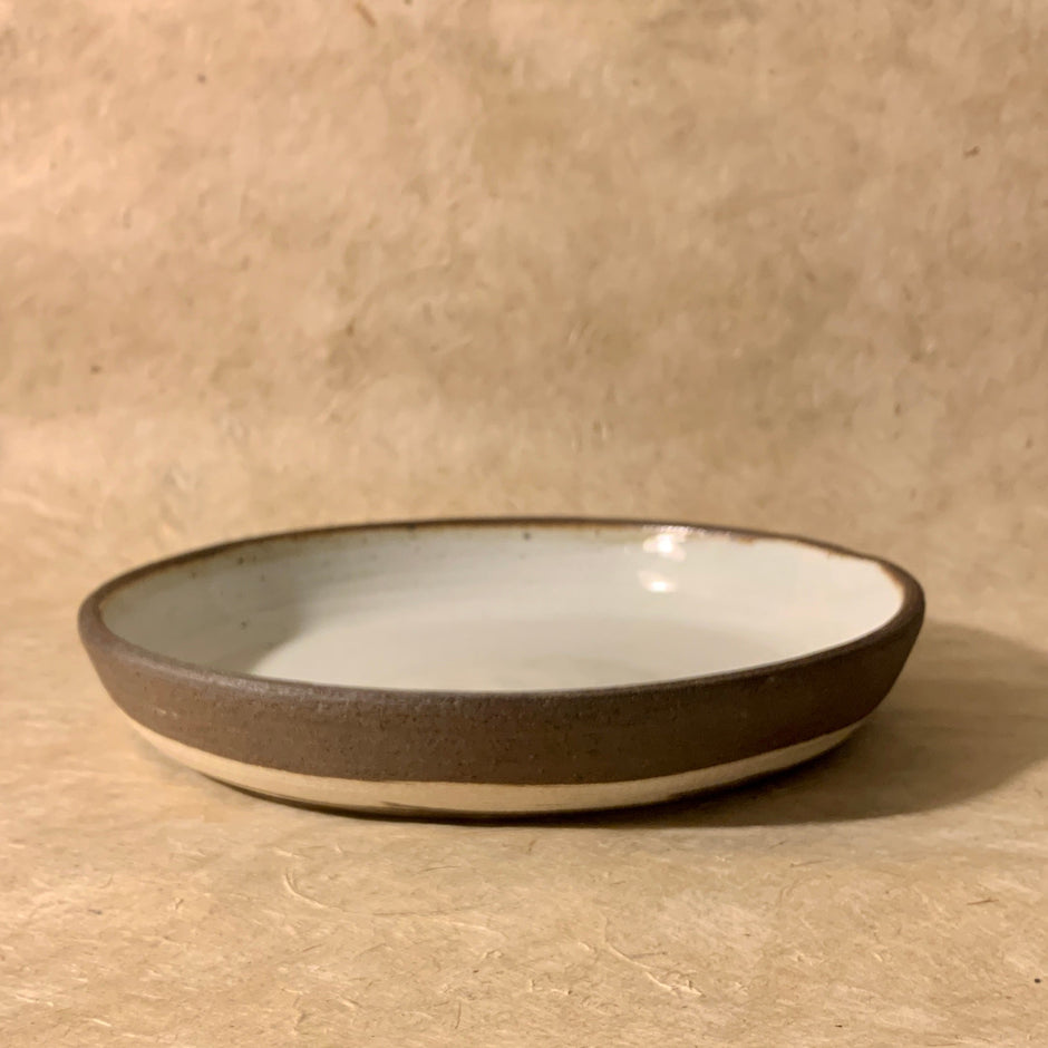 Handmade Marbled Ceramic Coupe Bowl | 9.5" Dark Brown Stoneware Salad & Serving Bowl - Aware House - Olivia Snow Ceramics - 