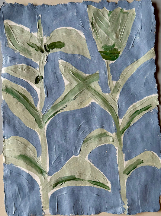 Floral Stems Acrylic Painting