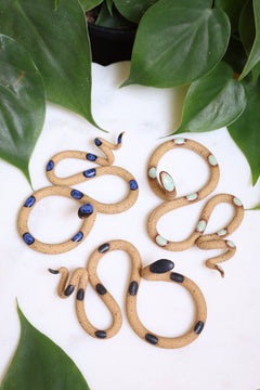 Three Small Ceramic Wall Snakes - Aware House - Carter + Rose -