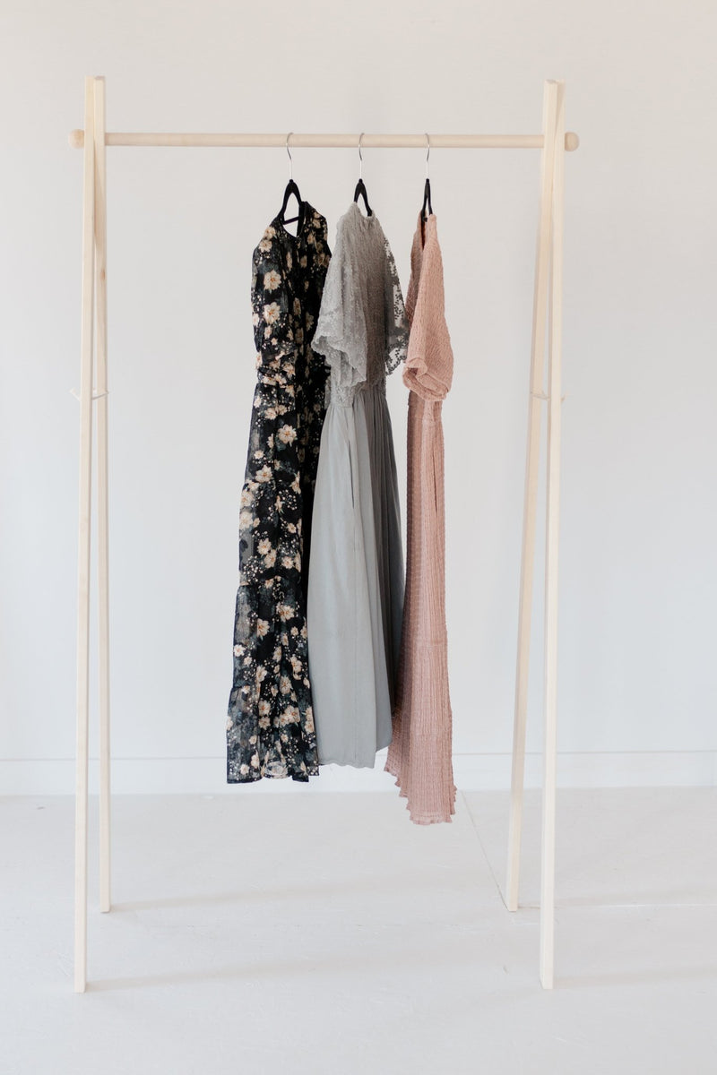 Large Wooden Clothing Rack | Minimalist A-Frame Garment Rack-zoom-