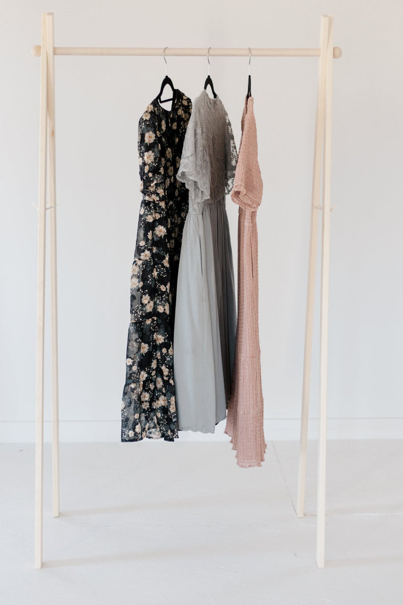 Large Wooden Clothing Rack | Minimalist A-Frame Garment Rack-zoom-
