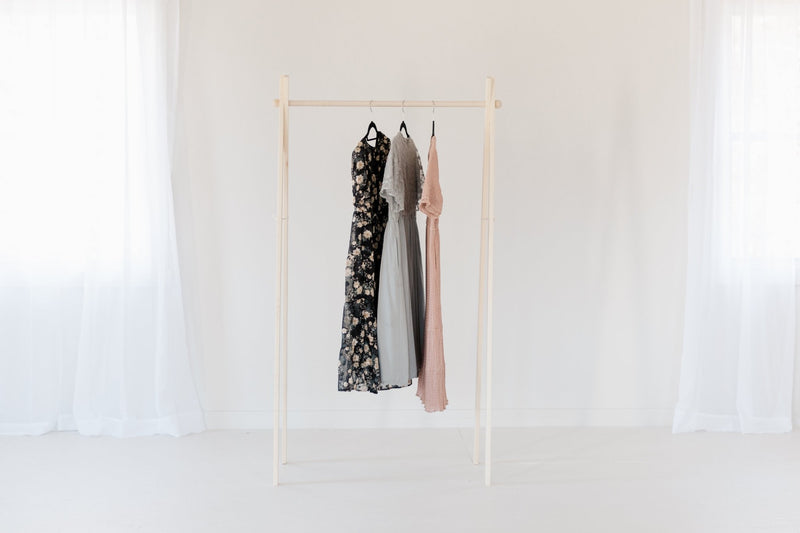 Large Wooden Clothing Rack | Minimalist A-Frame Garment Rack-zoom-
