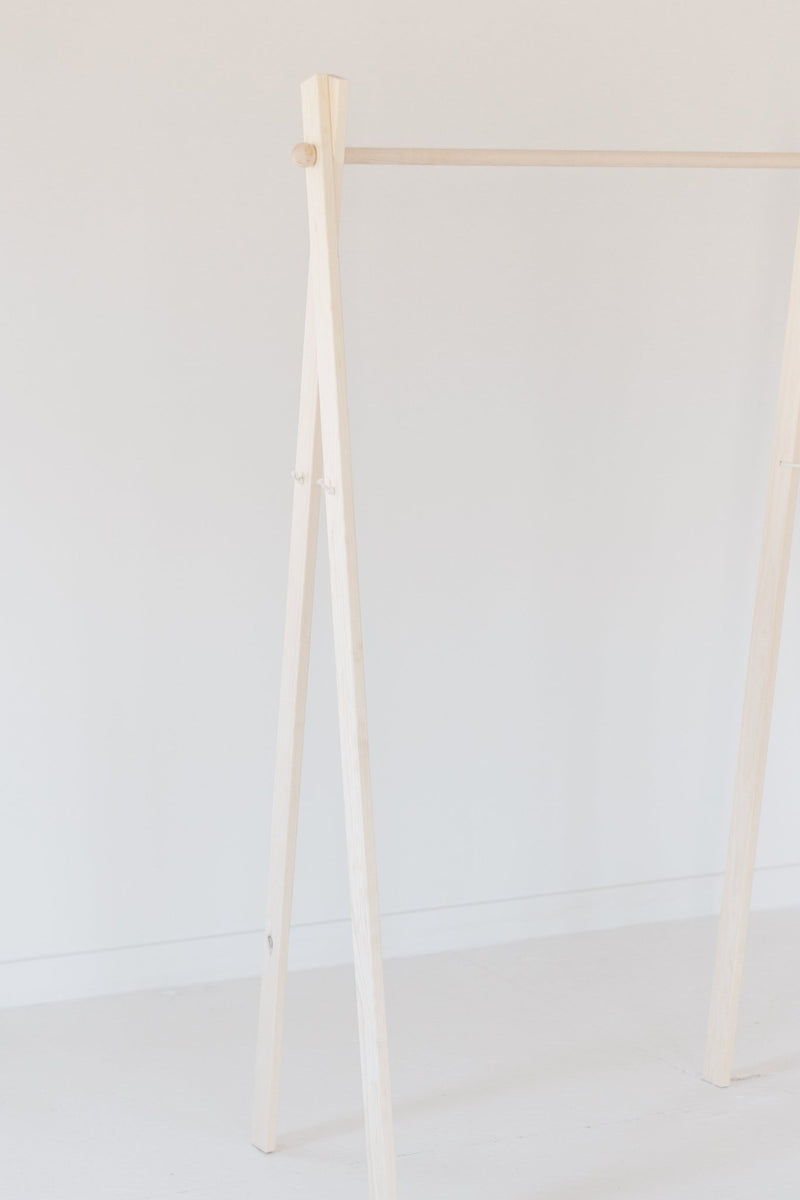 Large Wooden Clothing Rack | Minimalist A-Frame Garment Rack-zoom-