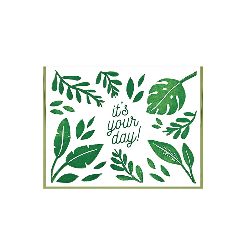 Leafy It's Your Day Celebration Greeting Card