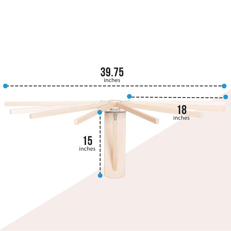 Wall Mounted Drying Rack | Fold Down Wooden Laundry Rack-zoom-