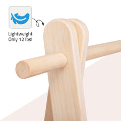 Wooden Garment Rack | Freestanding Clothes Rack - Aware House