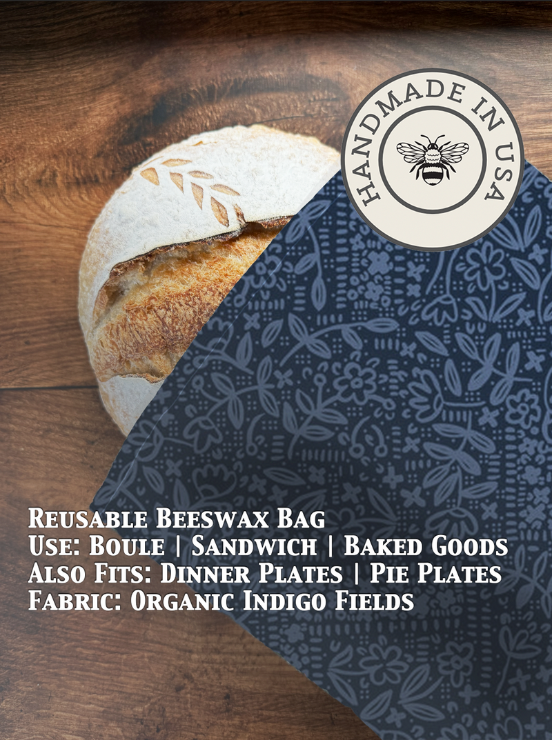 Beeswax Bread Bag | Reusable Cotton Food Storage Bag-zoom-