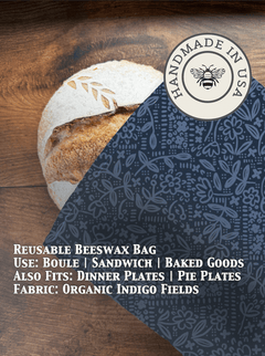Beeswax Bread Bag | Reusable Cotton Food Storage Bag - Aware House - Five Oaks Farm -