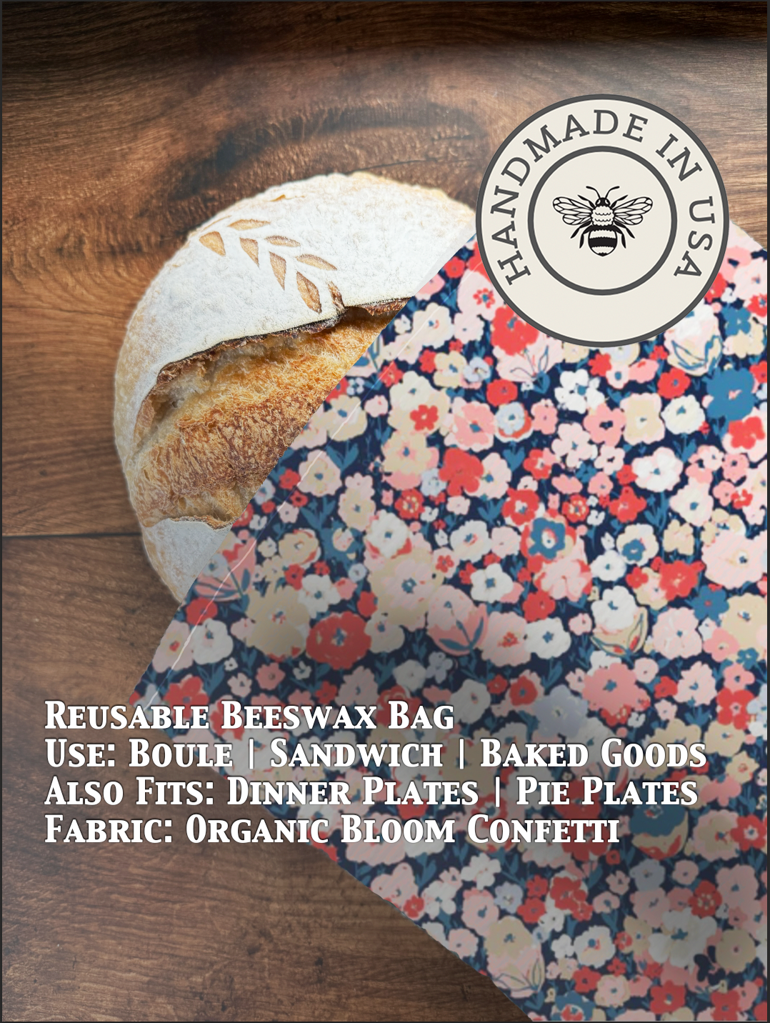 Beeswax Bread Bag | Reusable Cotton Food Storage Bag-55