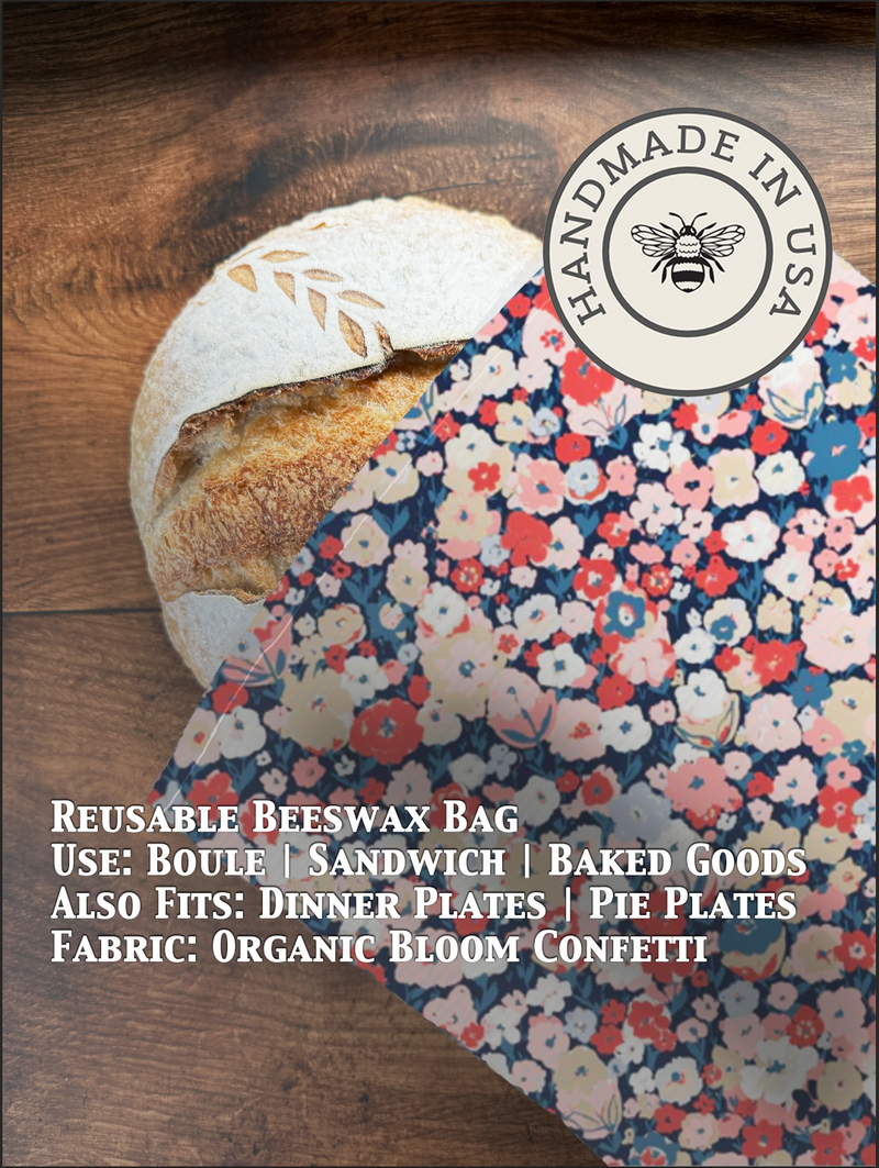 Beeswax Bread Bag | Reusable Cotton Food Storage Bag-zoom-