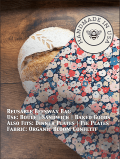 Beeswax Bread Bag | Reusable Cotton Food Storage Bag - Aware House - Five Oaks Farm -