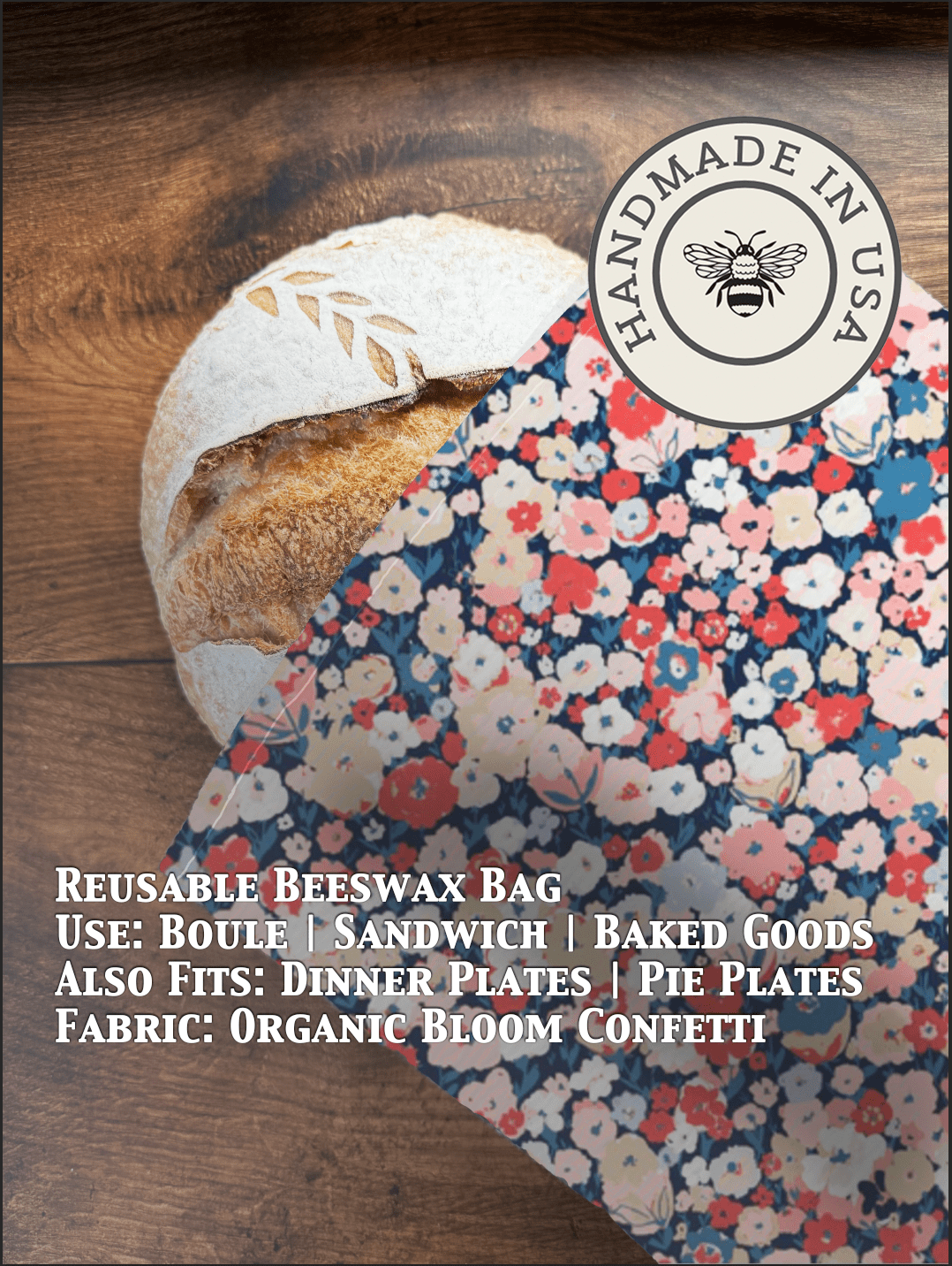 Beeswax Bread Bag | Reusable Cotton Food Storage Bag - Aware House - Five Oaks Farm -