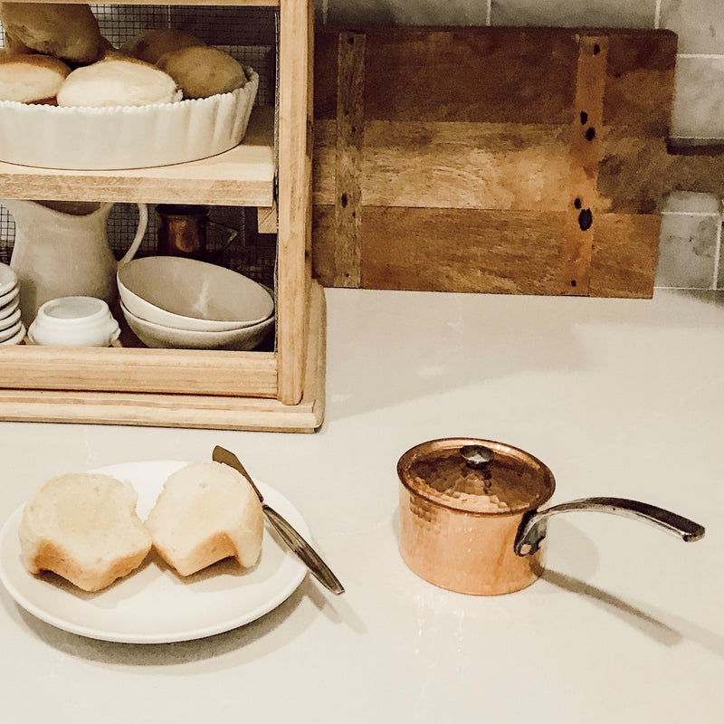 Petite French Copper Butter Pot With Lid-zoom-