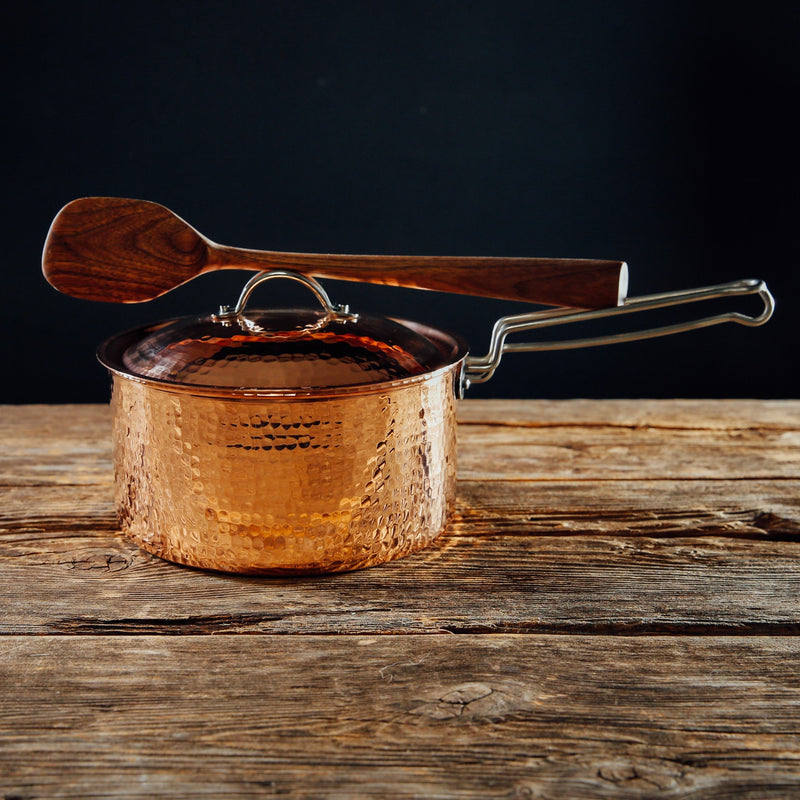 Hammered Copper Saucepan-zoom-