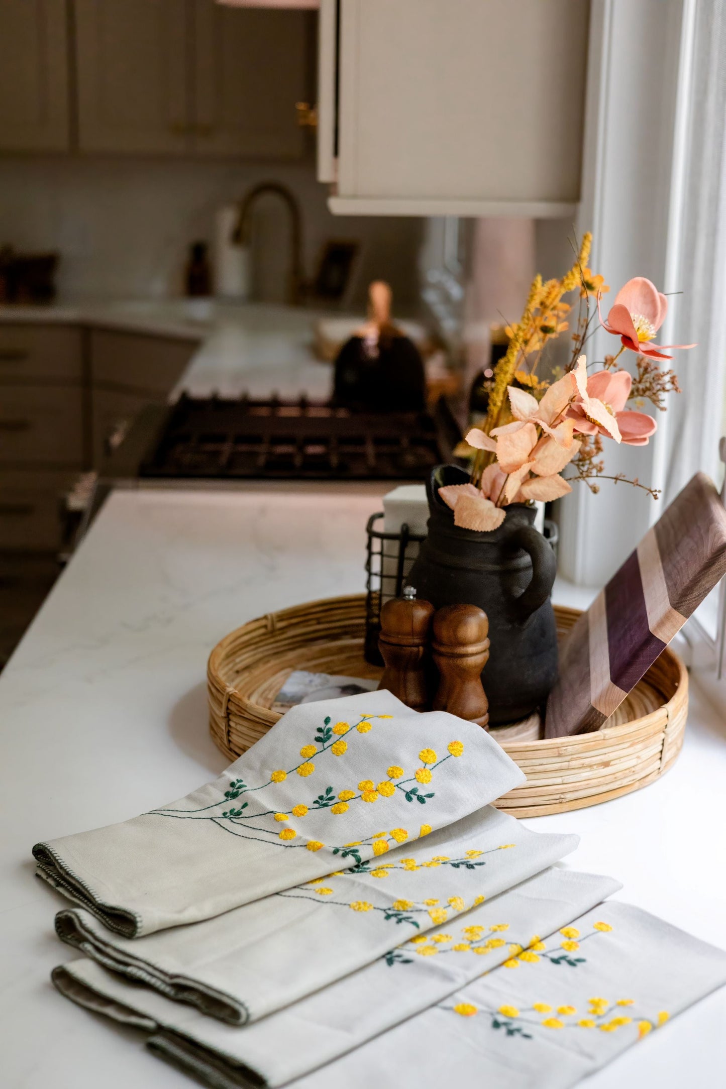 Golden Mimosa Tea Towels | Set of Two