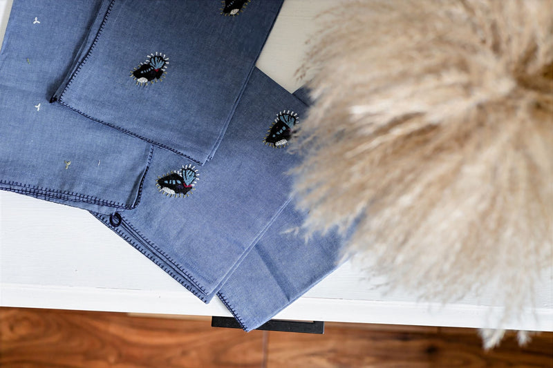 Midnight Flutter Tea Towels | Set of Two-zoom-