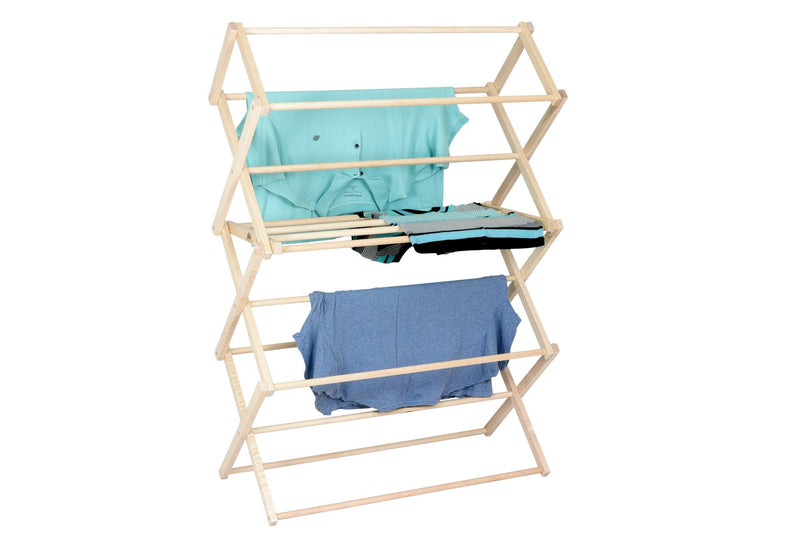 Flat Top Drying Rack | Solid Maple Folding Laundry Rack (Multiple Sizes)-zoom-