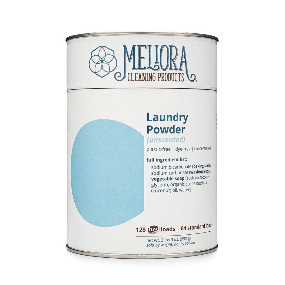 Laundry Powder Detergent - 128 HE (64 Standard) Loads - Plastic-Free - Aware House - Meliora Cleaning Products -