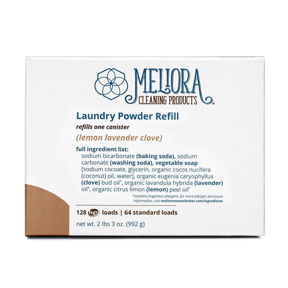 Laundry Powder Detergent - 128 HE (64 Standard) Loads - Refill - Aware House - Meliora Cleaning Products -