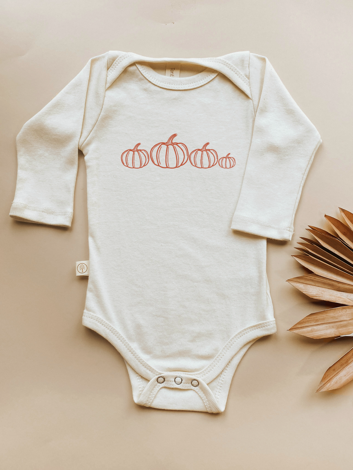 Pumpkin Patch Art Organic Bodysuit Long Sleeve-5
