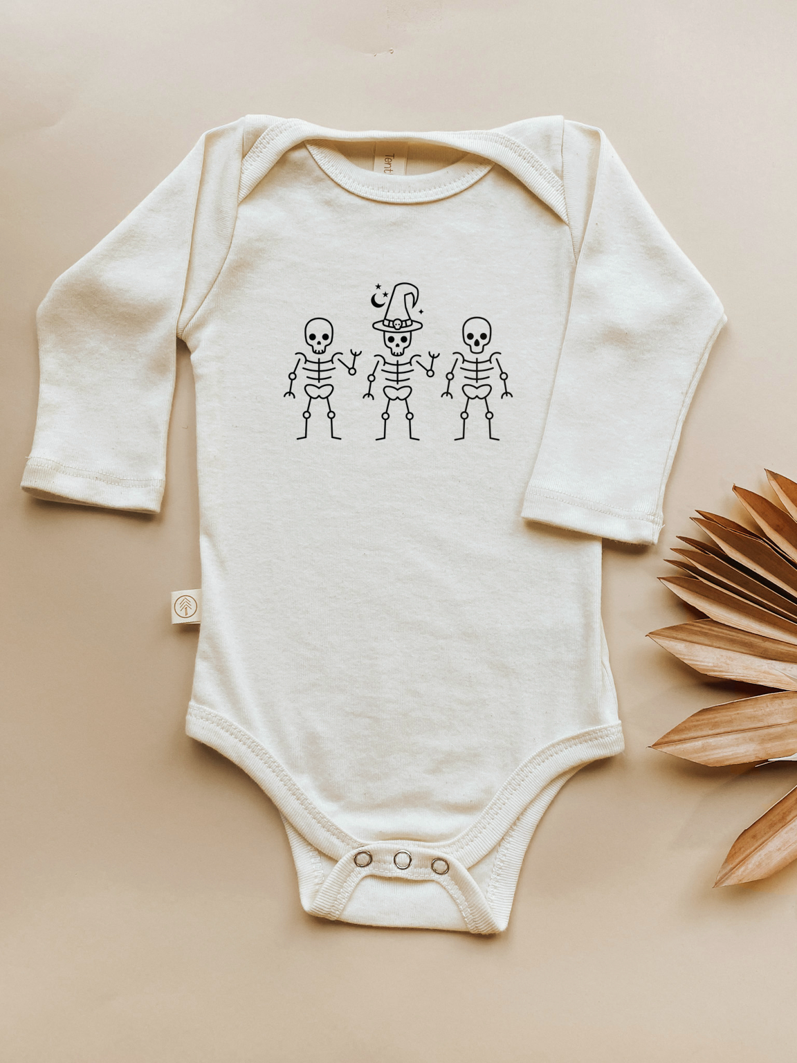 Skeletons Organic Bodysuit Long Sleeve-5