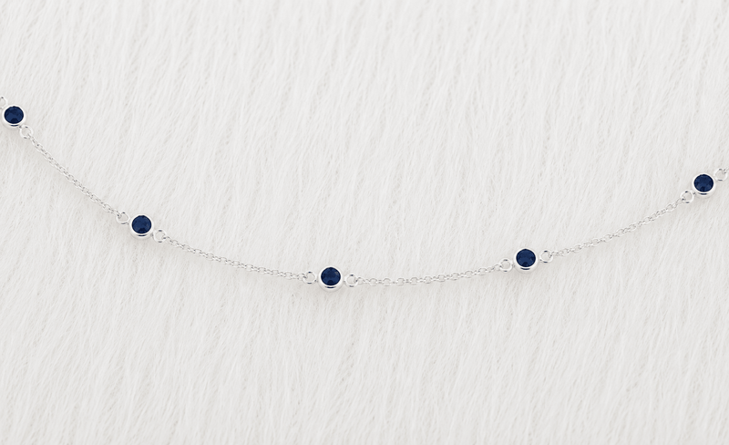 September Birthstone Lapis Bracelet | Sterling Silver Gemstone Jewelry-zoom-