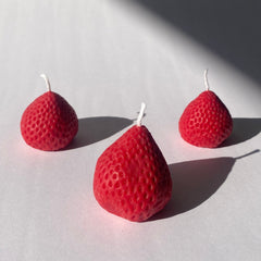 Large Strawberry Candles | Pack of Four - Aware House