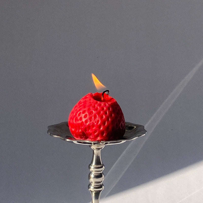 Large Strawberry Candles | Pack of Four-zoom-