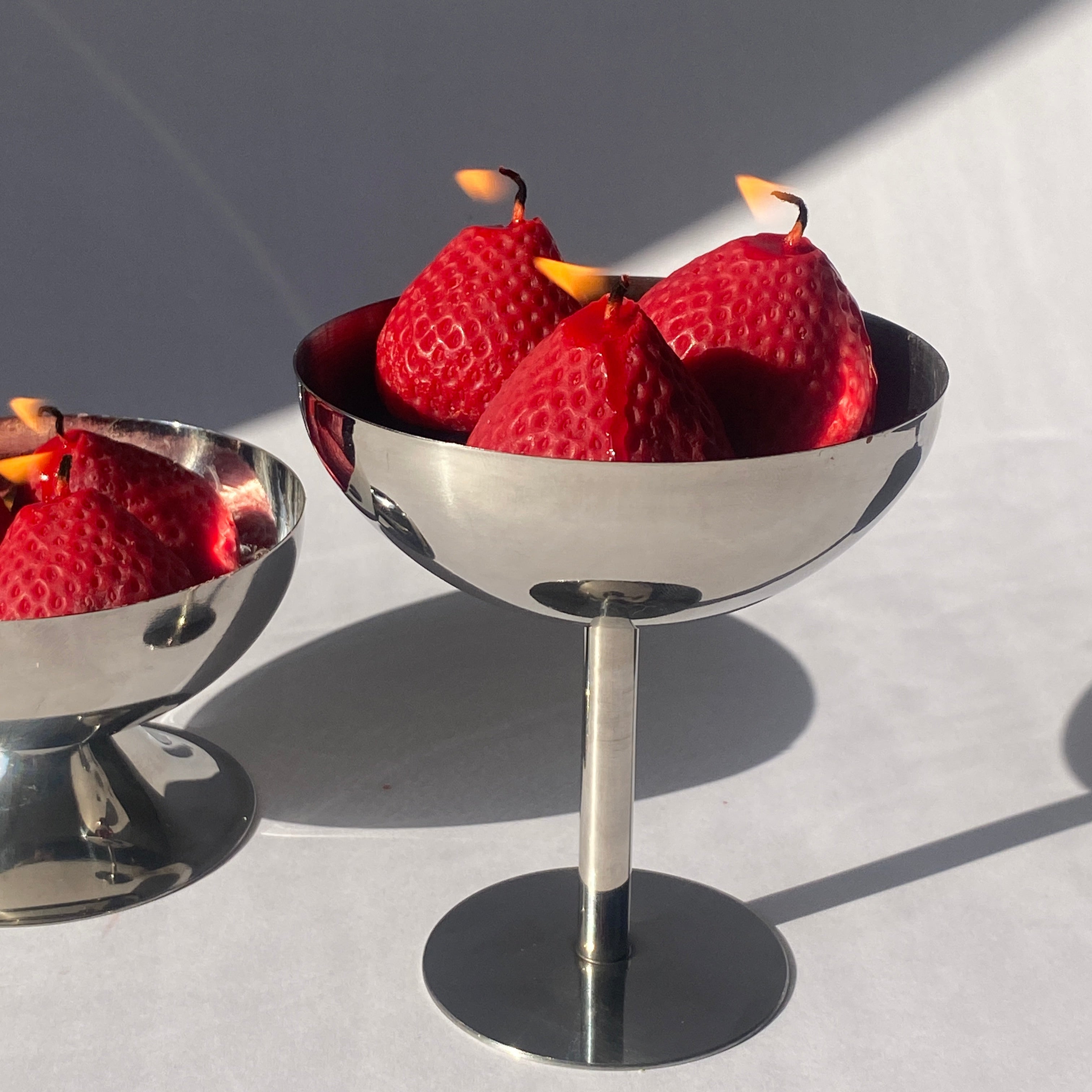 Large Strawberry Candles | Pack of Four