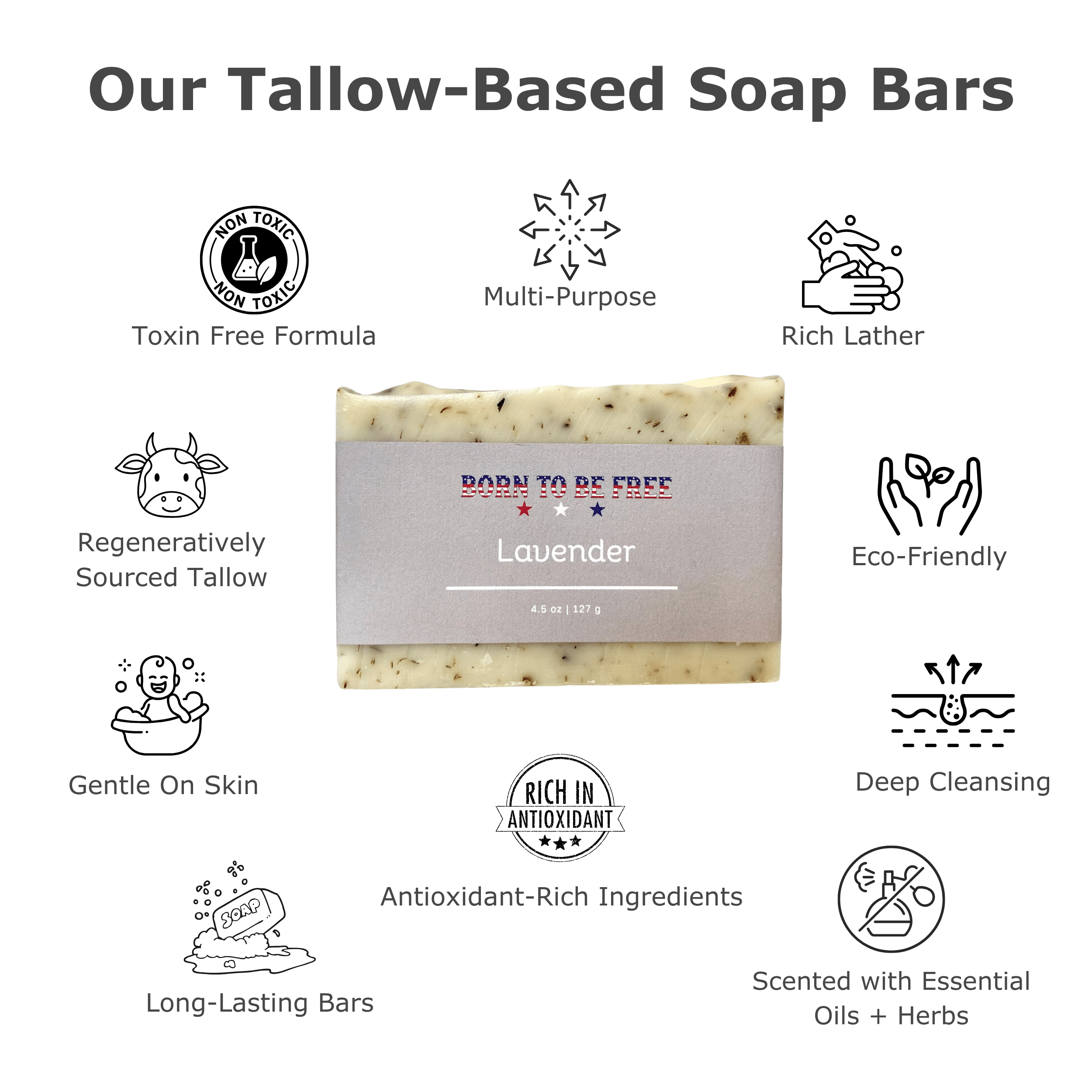 Lavender Tallow Soap Bar-zoom-3