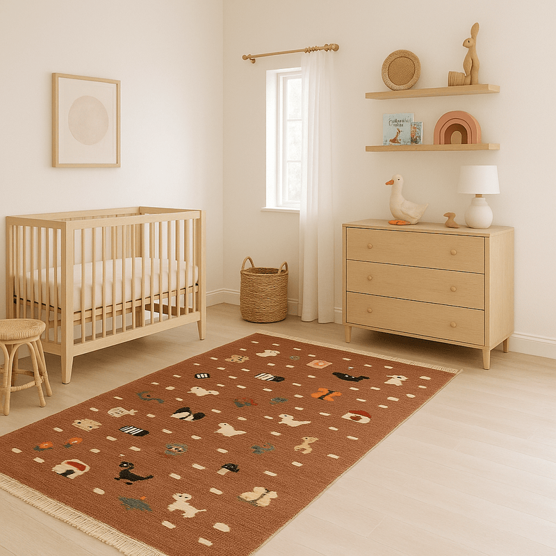 Little Friends Kids Rug | Handmade Wool Rug for Nursery, Playrooms & Children’s Rooms-zoom-