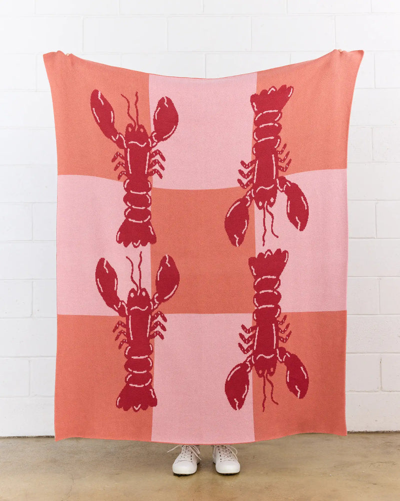 Lobster Tile Throw Blanket-zoom-