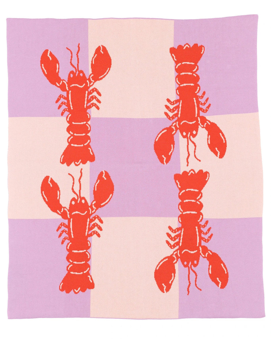 Lobster Tile Throw Blanket