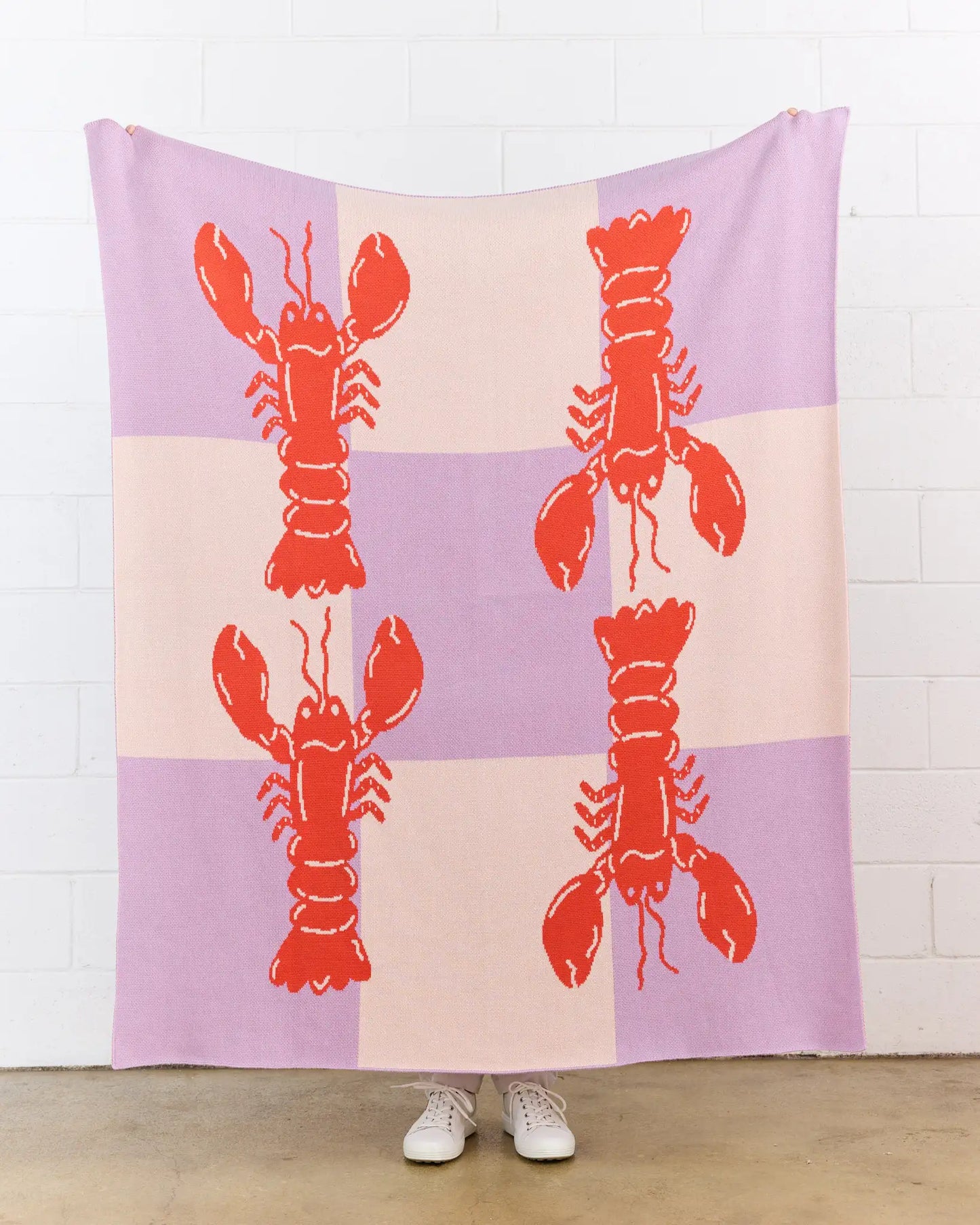 Lobster Tile Throw Blanket