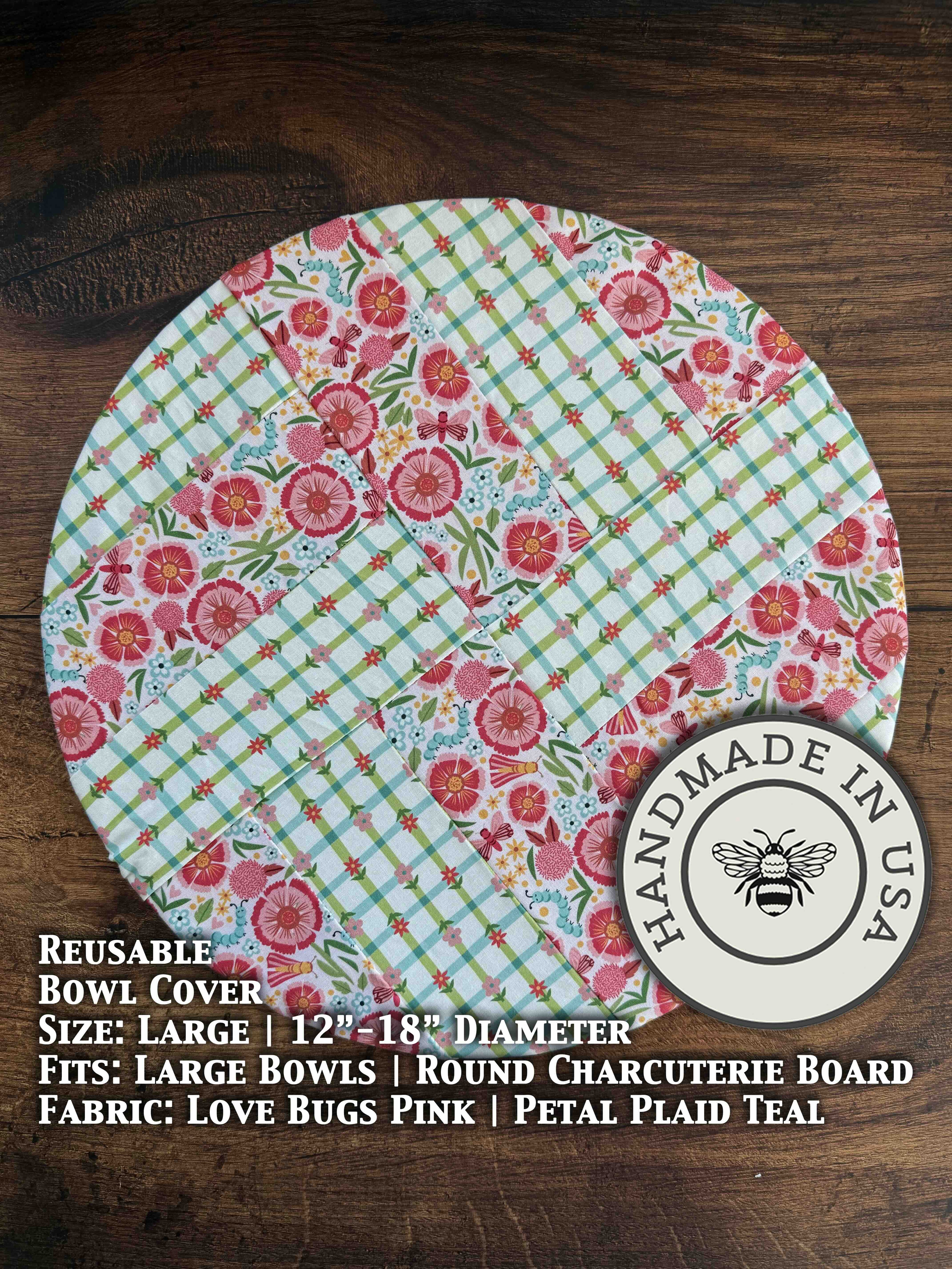 Large Reusable Cotton Bowl Cover | Eco-Friendly Kitchen Cover-zoom-10