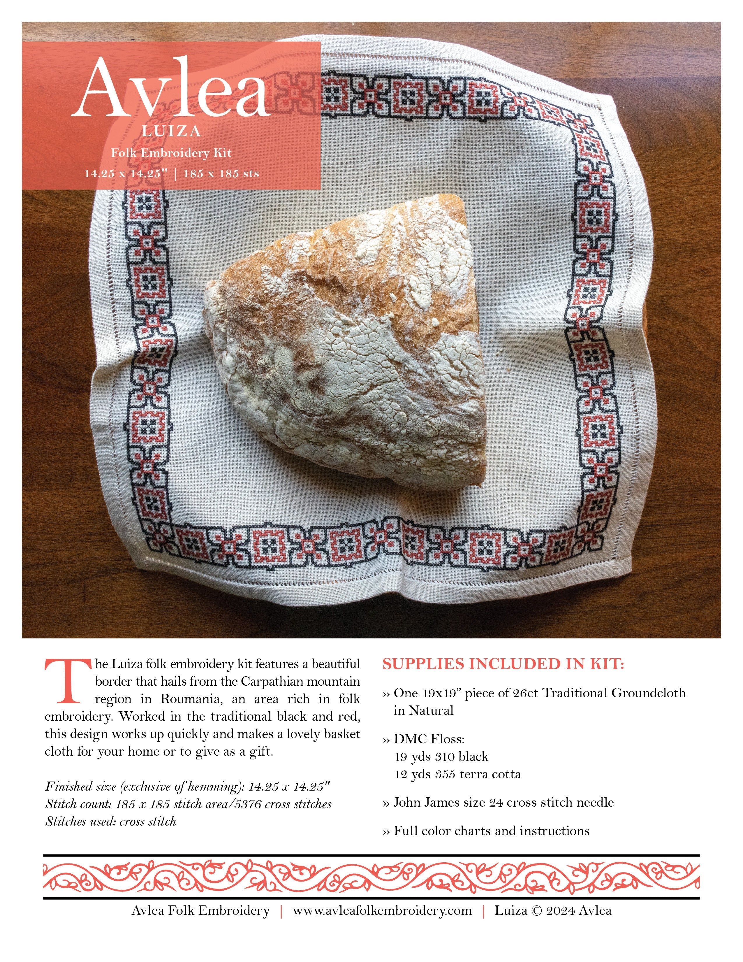 Luiza Cross Stitch Folk Embroidery Kit-zoom-4