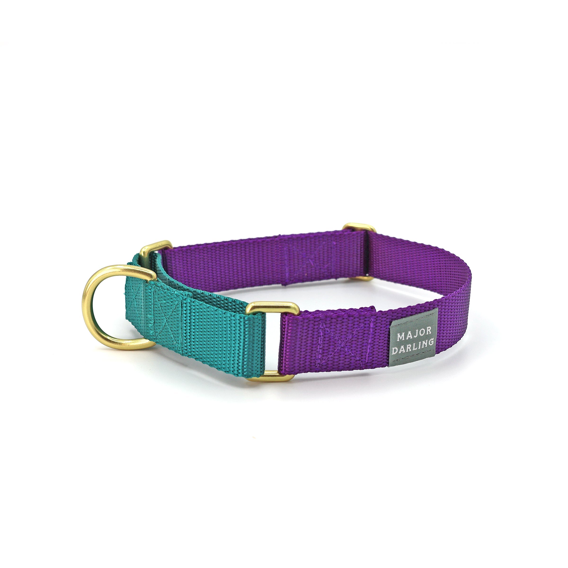 Martingale Dog Collar / Violet + Teal