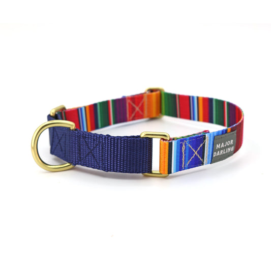 Martingale Dog Collar / Serape + Navy