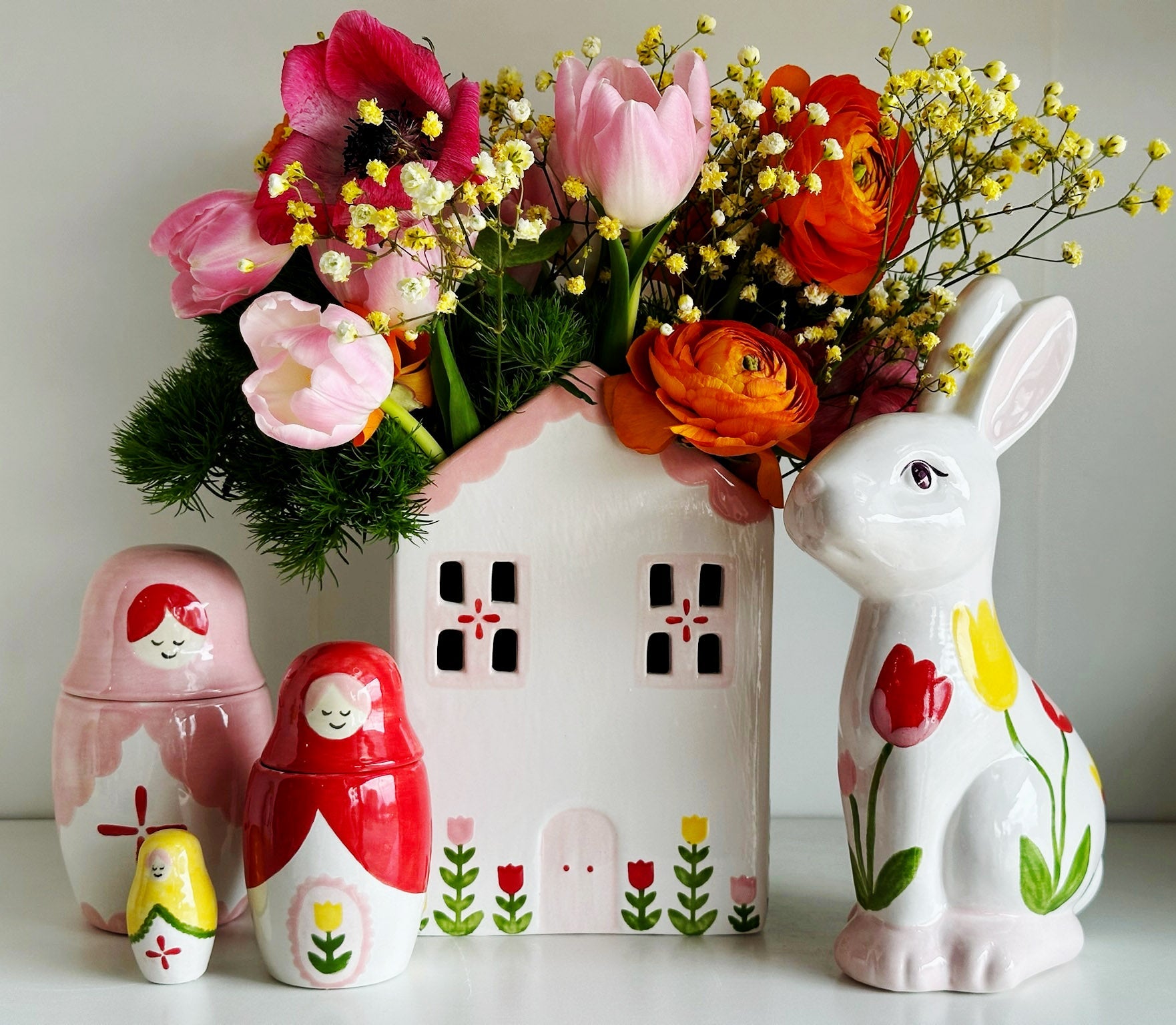 Tulip Fever Scalloped House Vase/Container - Aware House