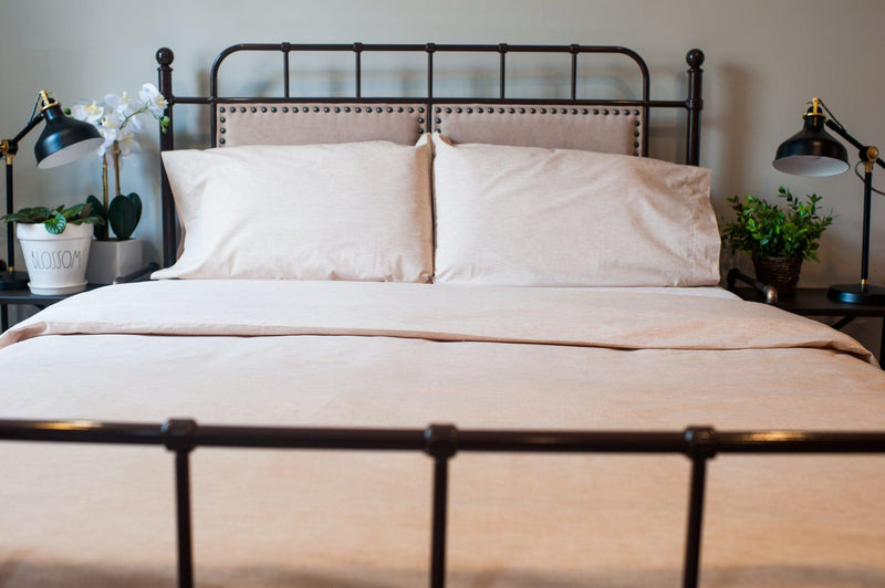 Natural Colored Cotton Bed Sheet Set-zoom-