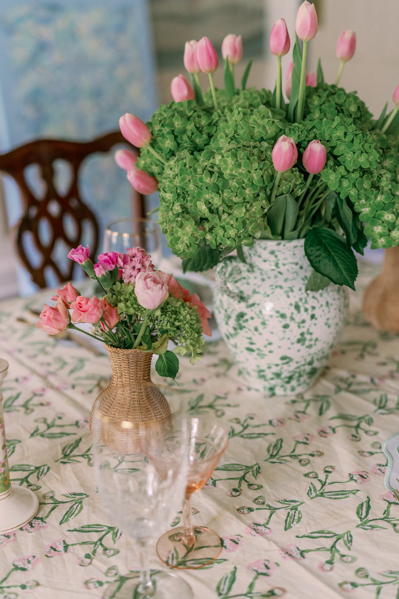 Antonia Pink & Green Tablecloth-zoom-