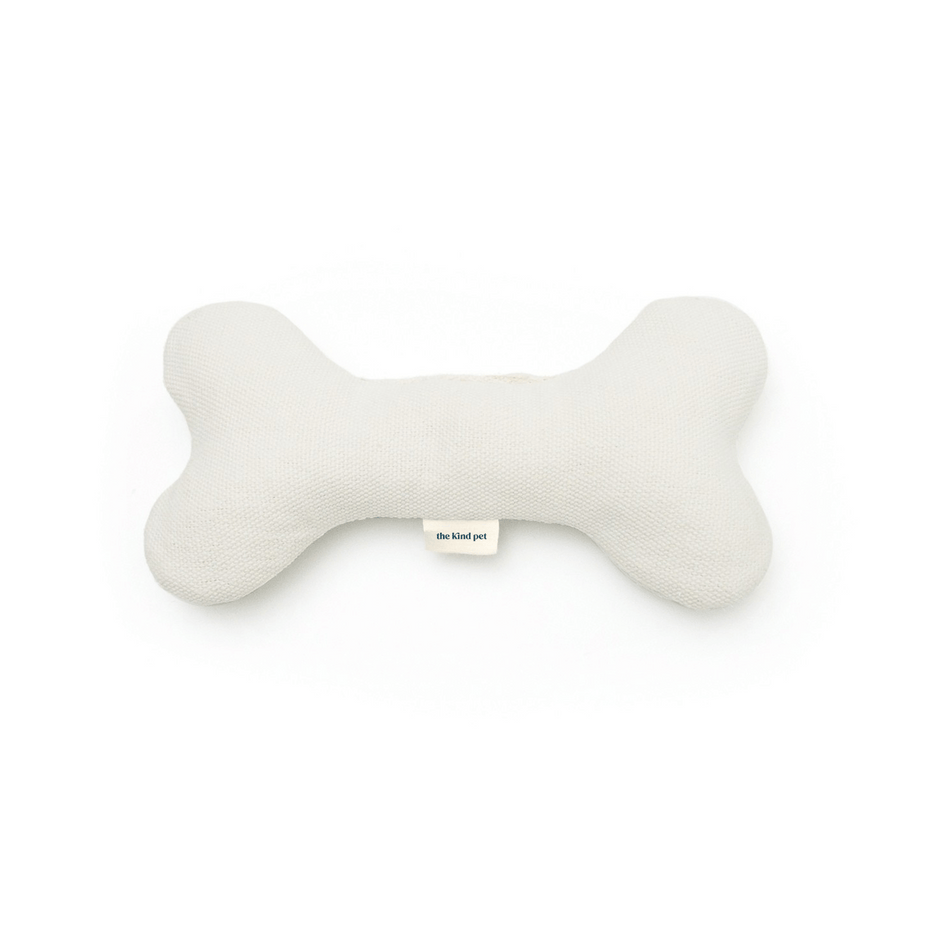 Boba & Vespa Plush Hemp Dog Bone Toy for Gentle Chewers