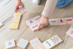 Wooden Learning Magnetic Tiles | ABCs, Colors & Counting Set - Aware House - Miller Boys Vintage Toys -