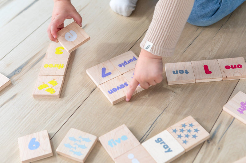 Wooden Learning Magnetic Tiles | ABCs, Colors & Counting Set-zoom-