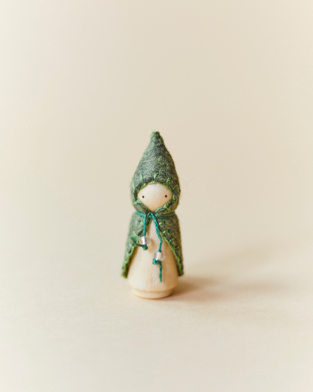 Mini Green Wooden Gnome-1