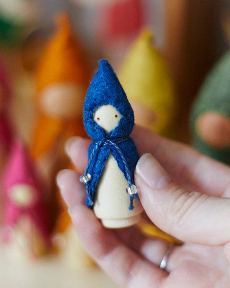 Mini Blue Wooden Gnome-zoom-