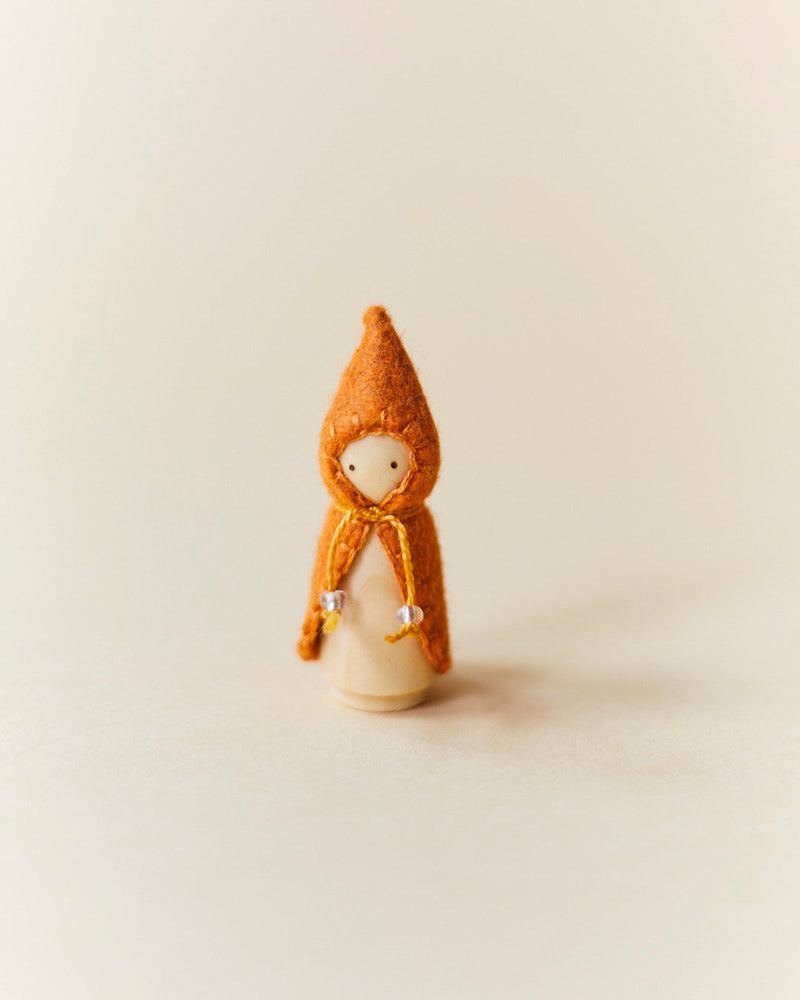 Mini Orange Wooden Gnome-zoom-